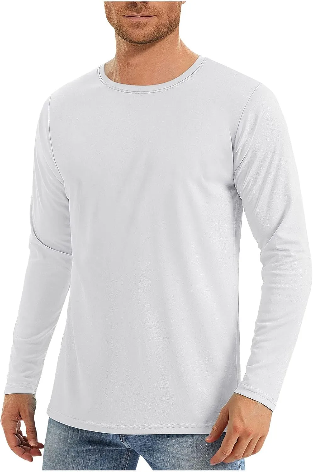 Mens UPF 50  UV Sun Protection Shirts Outdoor Long Sleeve SPF Rash Guard for Fishing Hiking Swimming Running
