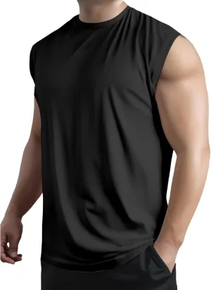 Men's Workout Tank Tops Sleeveless Quick Dry Muscle Running Tees Summer Beach Causual Stretchy Athletic Gym Tank Top