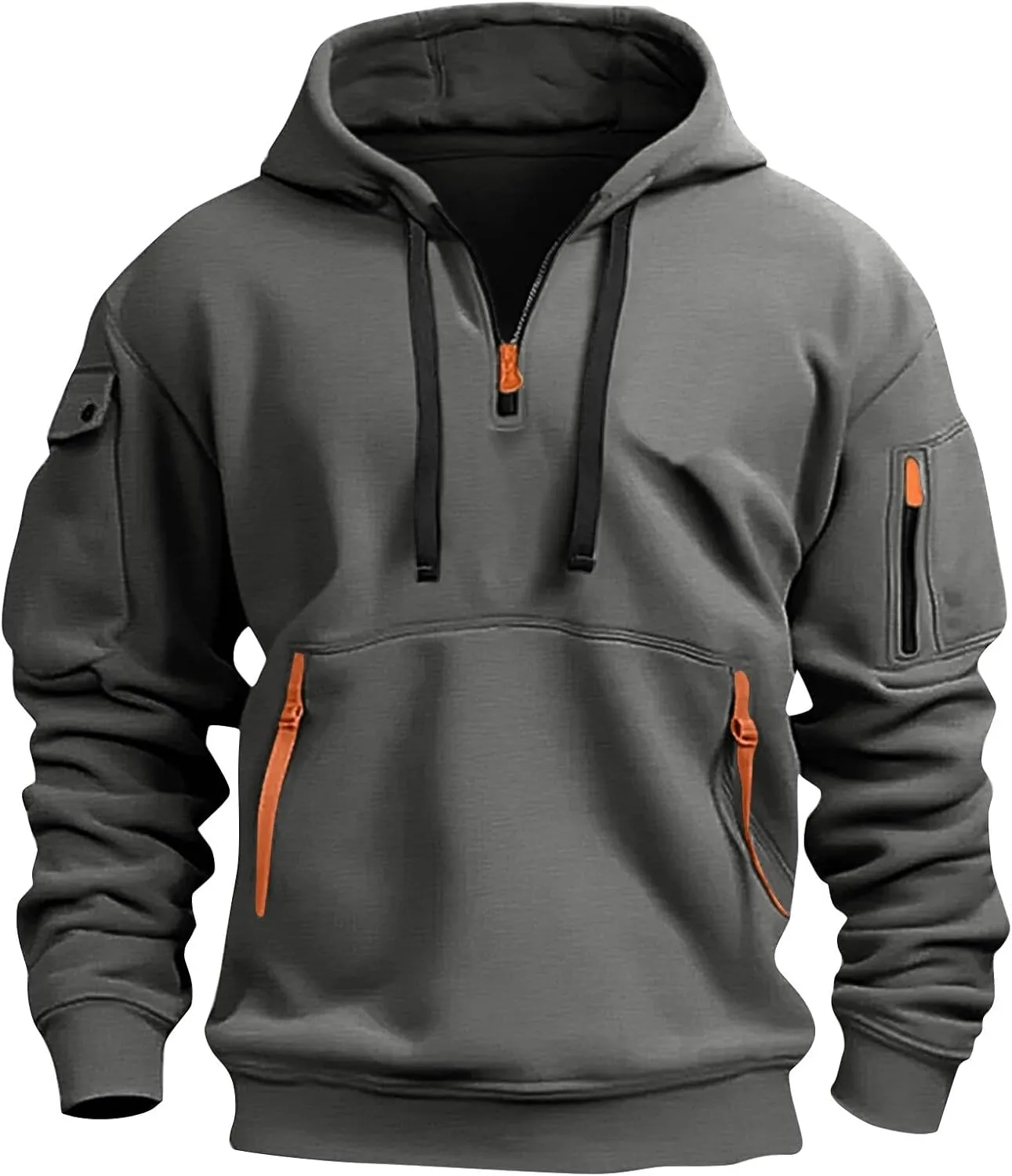 Mens Zip Up Hoodies With Pocket Casual Fashion Long Sleeve Graphic Oversized Pullover Sweatshirts