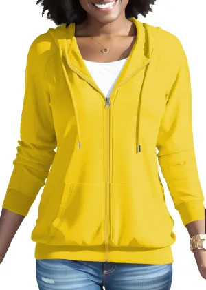 Nimsruc Zip Up Hoodies For Women Long Sleeve Casual