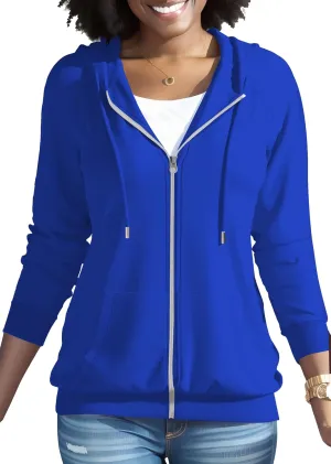 Nimsruc Zip Up Hoodies For Women Long Sleeve Casual
