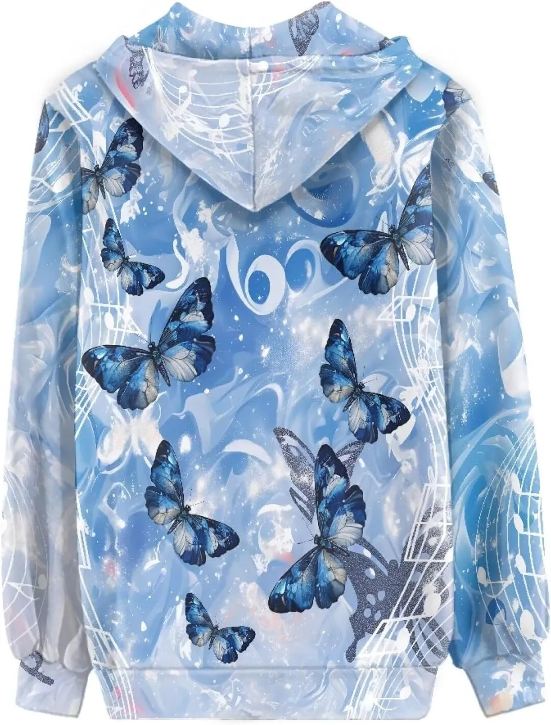 Novelty Print Zip Up Hoodies Long Sleeve Hooded Graphic Sweatshirt Jacket with Pocket