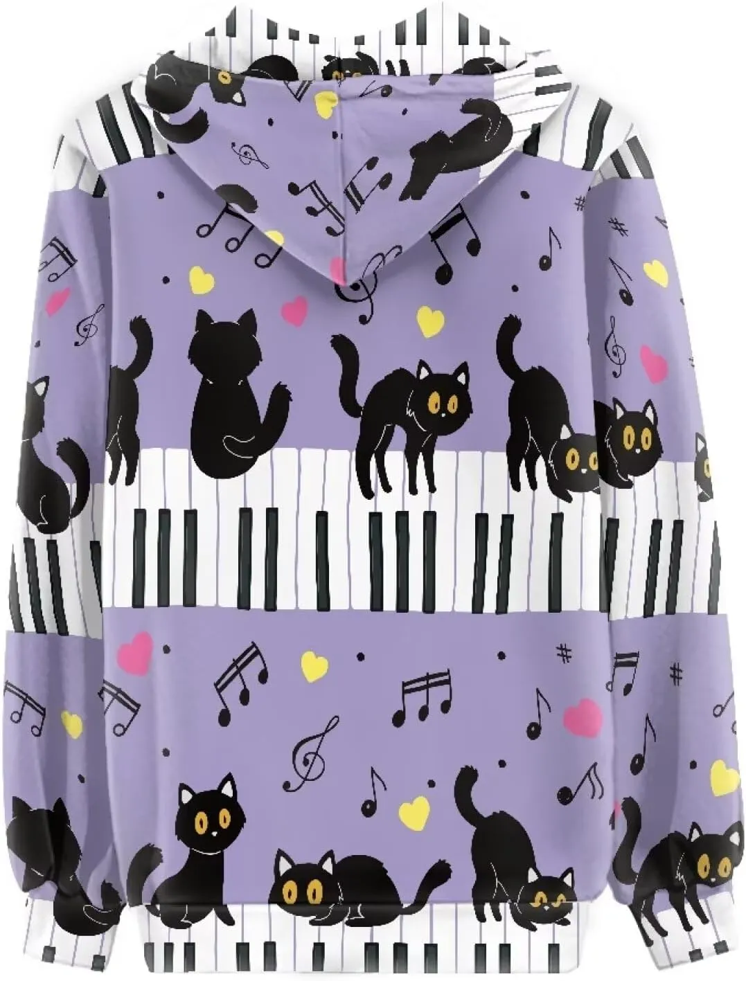 Novelty Print Zip Up Hoodies Long Sleeve Hooded Graphic Sweatshirt Jacket with Pocket