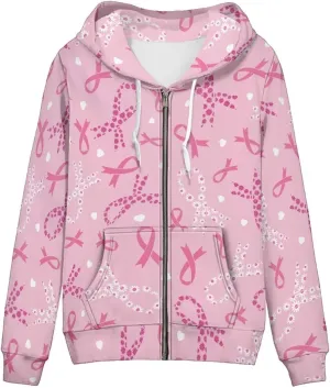 Novelty Print Zip Up Hoodies Long Sleeve Hooded Graphic Sweatshirt Jacket with Pocket