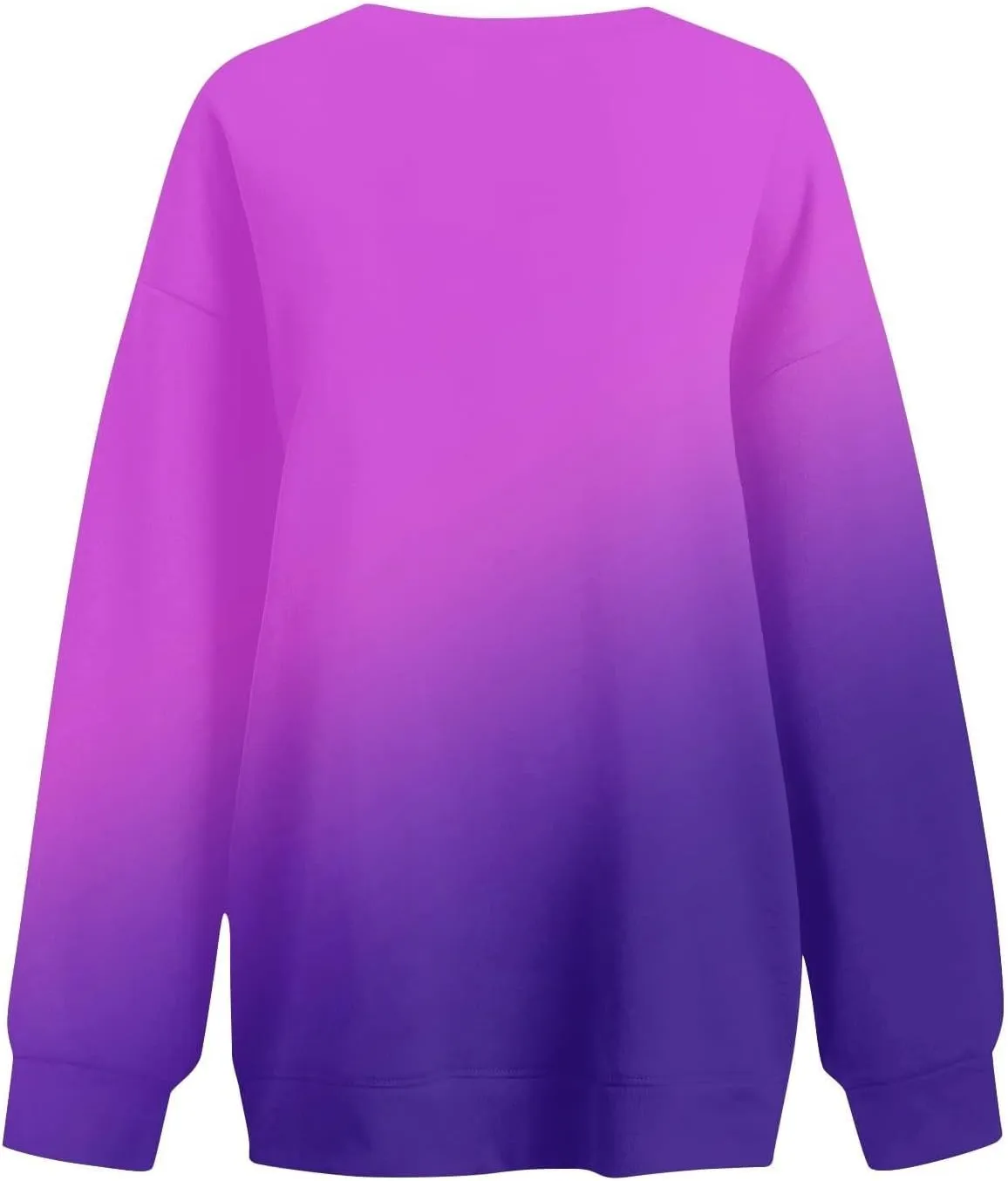 Oversized Sweatshirt for Women Gradient Color Tie-Dye Print Casual Crewneck Sweater Tops Loose Fit Long Sleeve Clothes