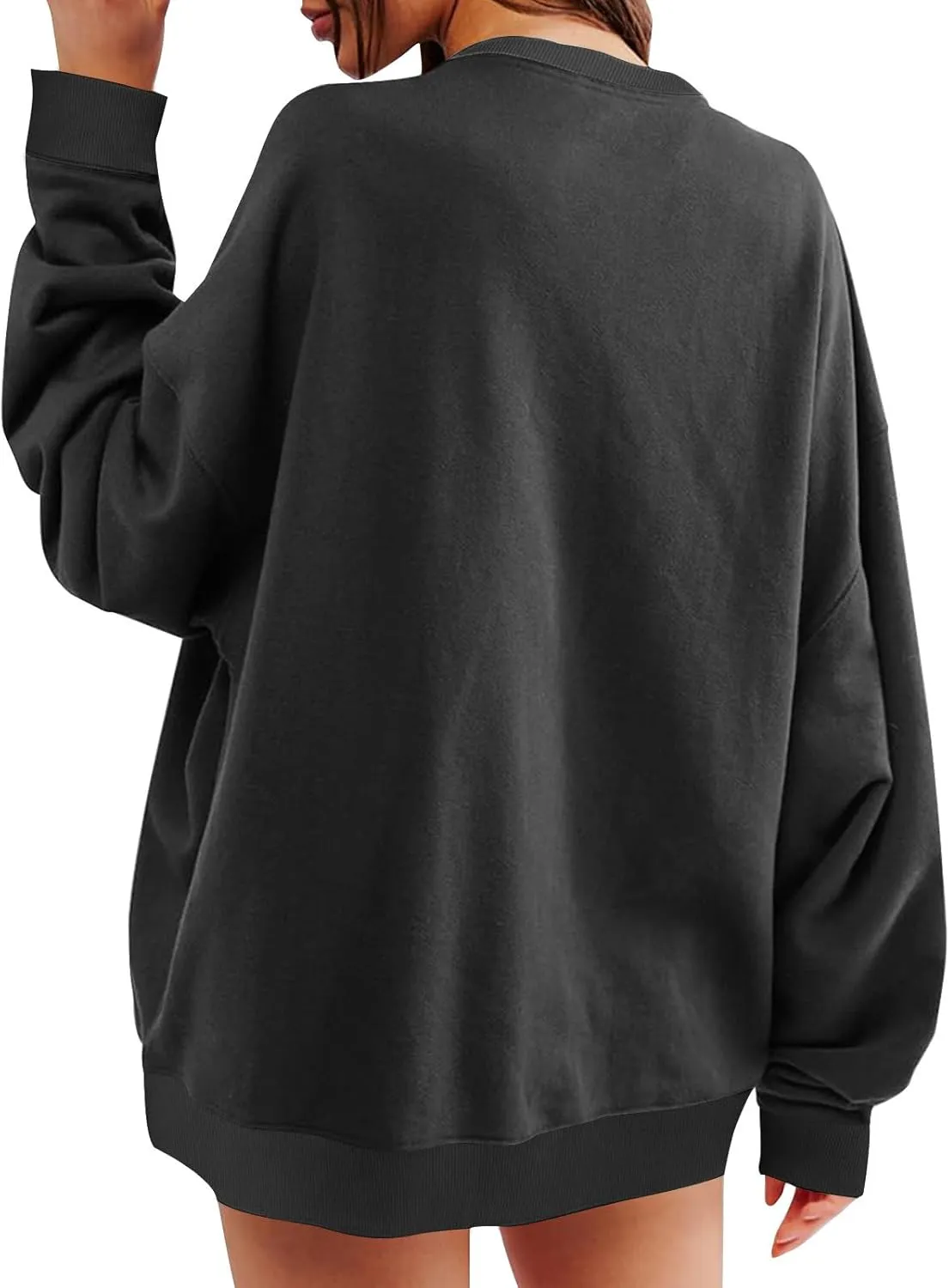 Oversized Sweatshirt for Women Long Sleeve 2024 Fashion Fall Pullover Top Fleece Tunics Sweaters Solid Colour Top