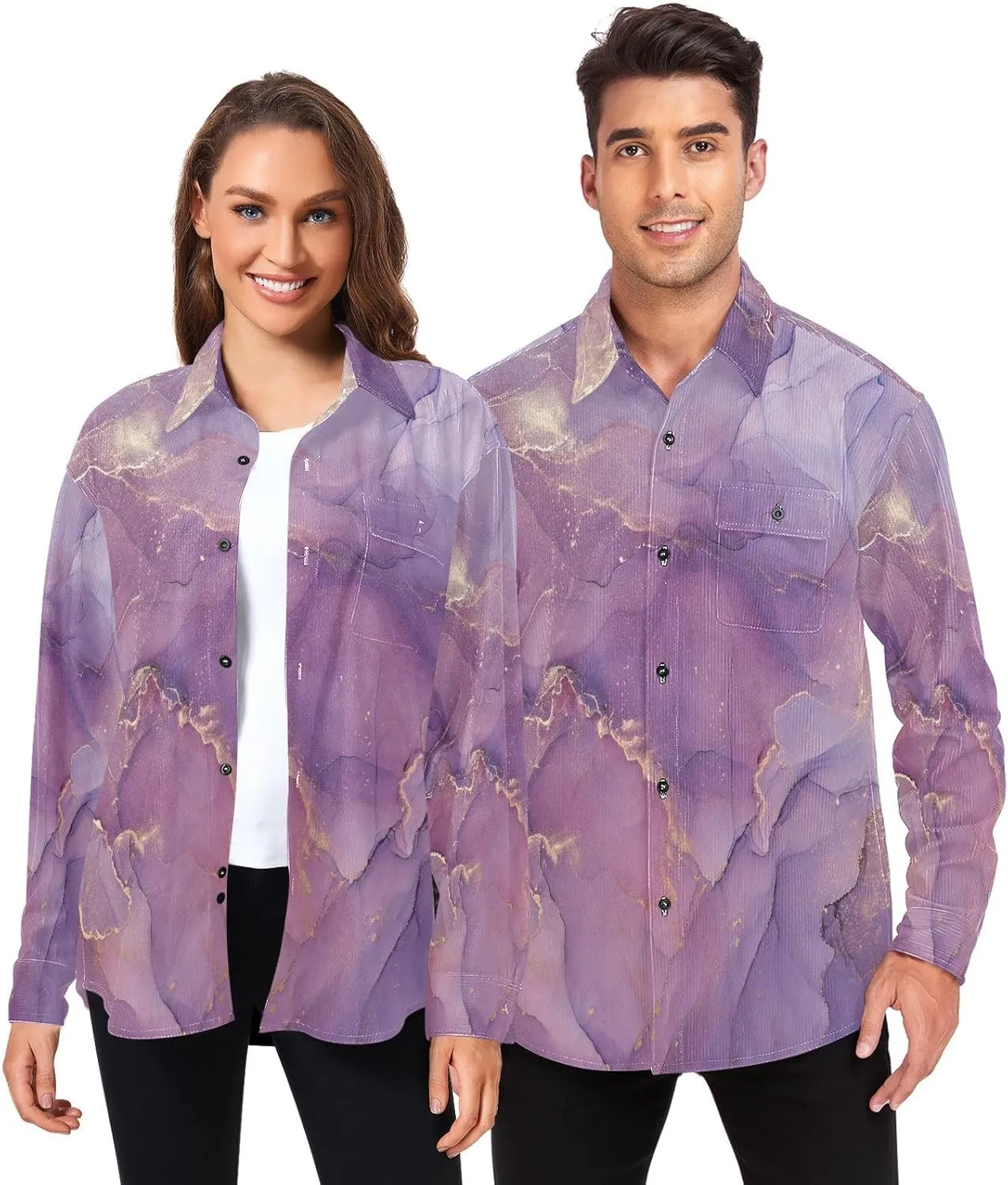 Oyihfvs Men's Long Sleeve Shirts, Women's Long Sleeve Shirts, Button Down Shirt (S-XXL)