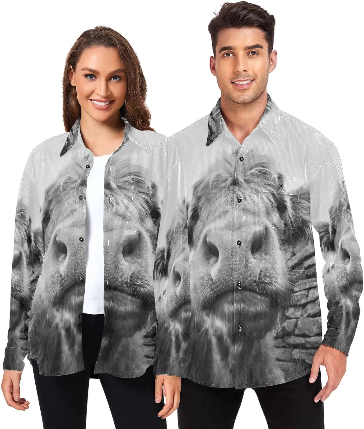 Oyihfvs Men's Long Sleeve Shirts, Women's Long Sleeve Shirts, Button Down Shirt (S-XXL)