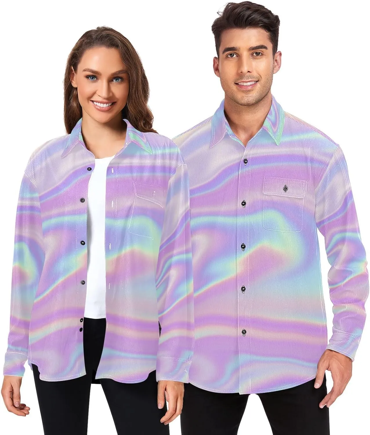 Oyihfvs Men's Long Sleeve Shirts, Women's Long Sleeve Shirts, Button Down Shirt (S-XXL)