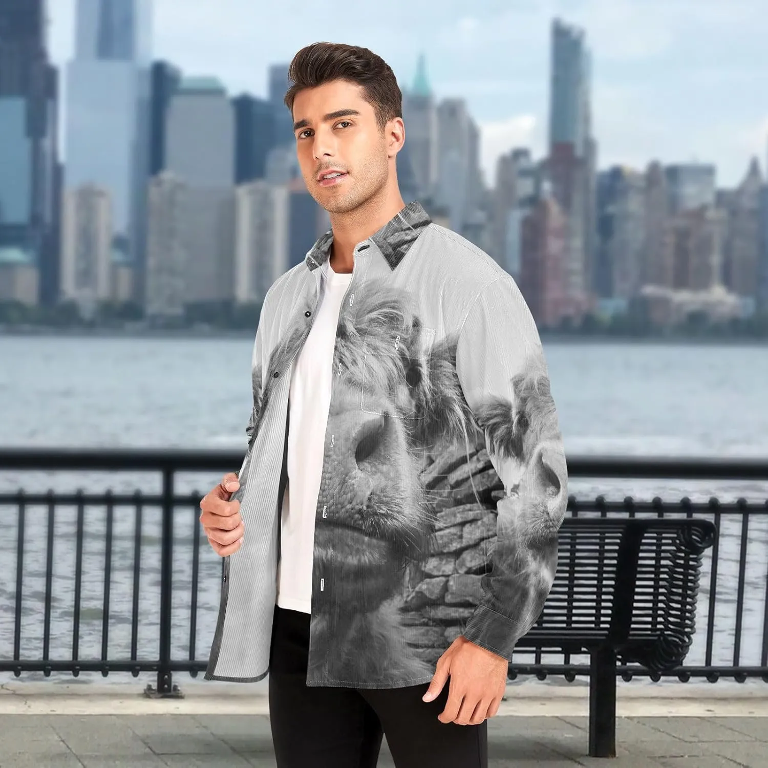 Oyihfvs Men's Long Sleeve Shirts, Women's Long Sleeve Shirts, Button Down Shirt (S-XXL)