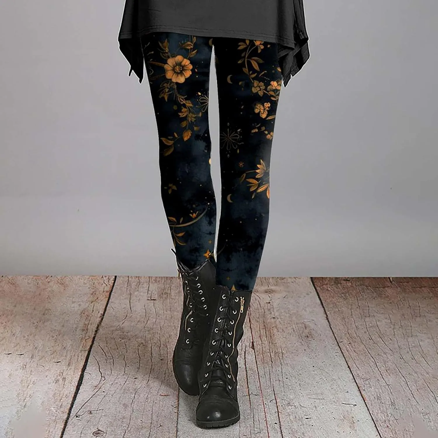 Patterned Cotton Leggings for Women Capri Soft Cotton Leggings High Waisted Women Compression Leggings