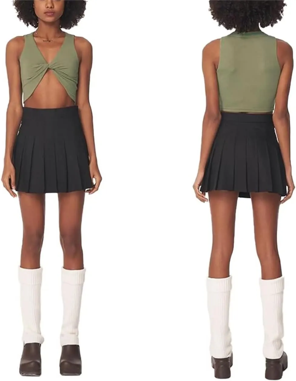 Pleated Mini Skirt High Waisted Tennis Skirts Skorts for Women Girls School Uniform Dress Cheer Skirt with Shorts,2T-4XL