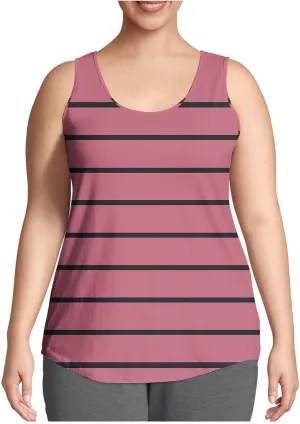 Plus Size Tank Tops for Women Basic Crew Neck Sleeveless Top Loose Lightweight Blouses Gradient Solid Fashion Tee Shirts