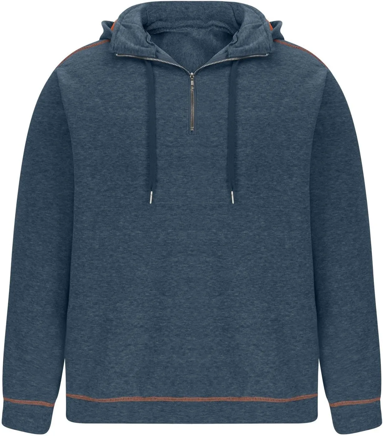 Retro Style Windproof Hooded Sweatshirt, Outdoor Quarter Zip Tactical Jacket Coat, Winter Vintage Sweaters for Men