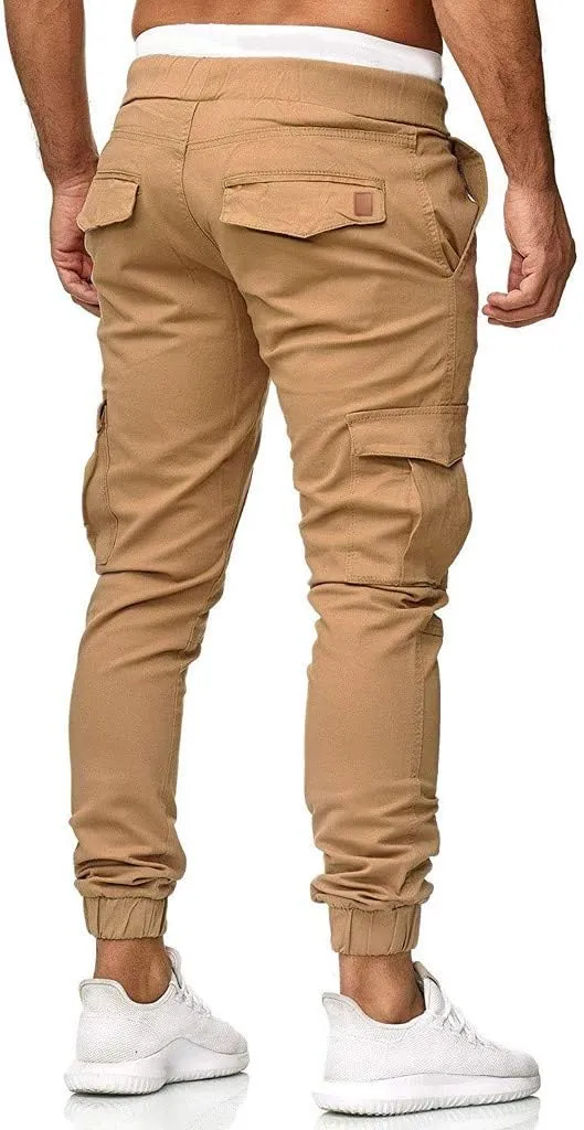 sdbrld Cargo Pants For Men Mens Cargo Pants Solid Drawstring Sport Jogger Cargo Pants Outdoor Hiking Casual Trousers Panrts