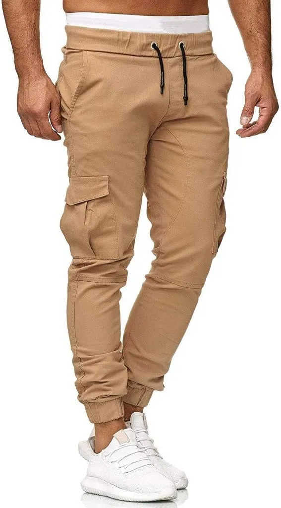 sdbrld Cargo Pants For Men Mens Cargo Pants Solid Drawstring Sport Jogger Cargo Pants Outdoor Hiking Casual Trousers Panrts