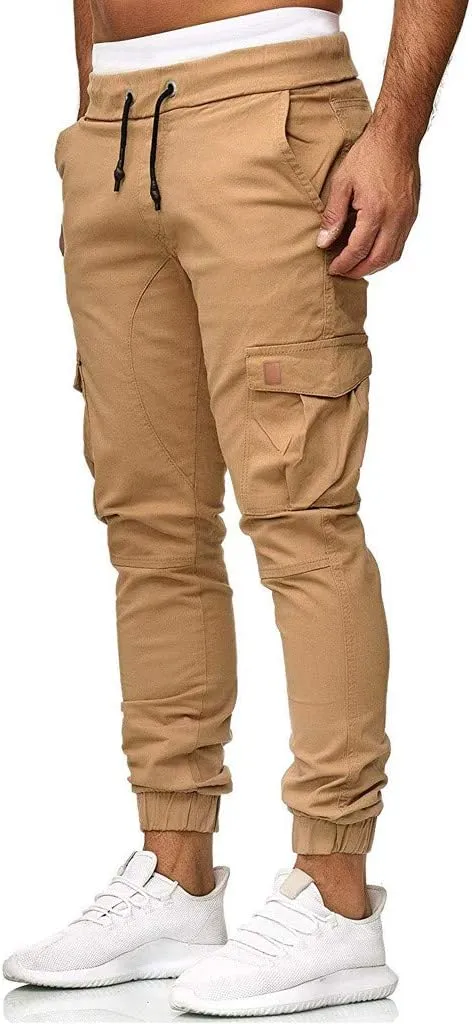 sdbrld Cargo Pants For Men Mens Cargo Pants Solid Drawstring Sport Jogger Cargo Pants Outdoor Hiking Casual Trousers Panrts