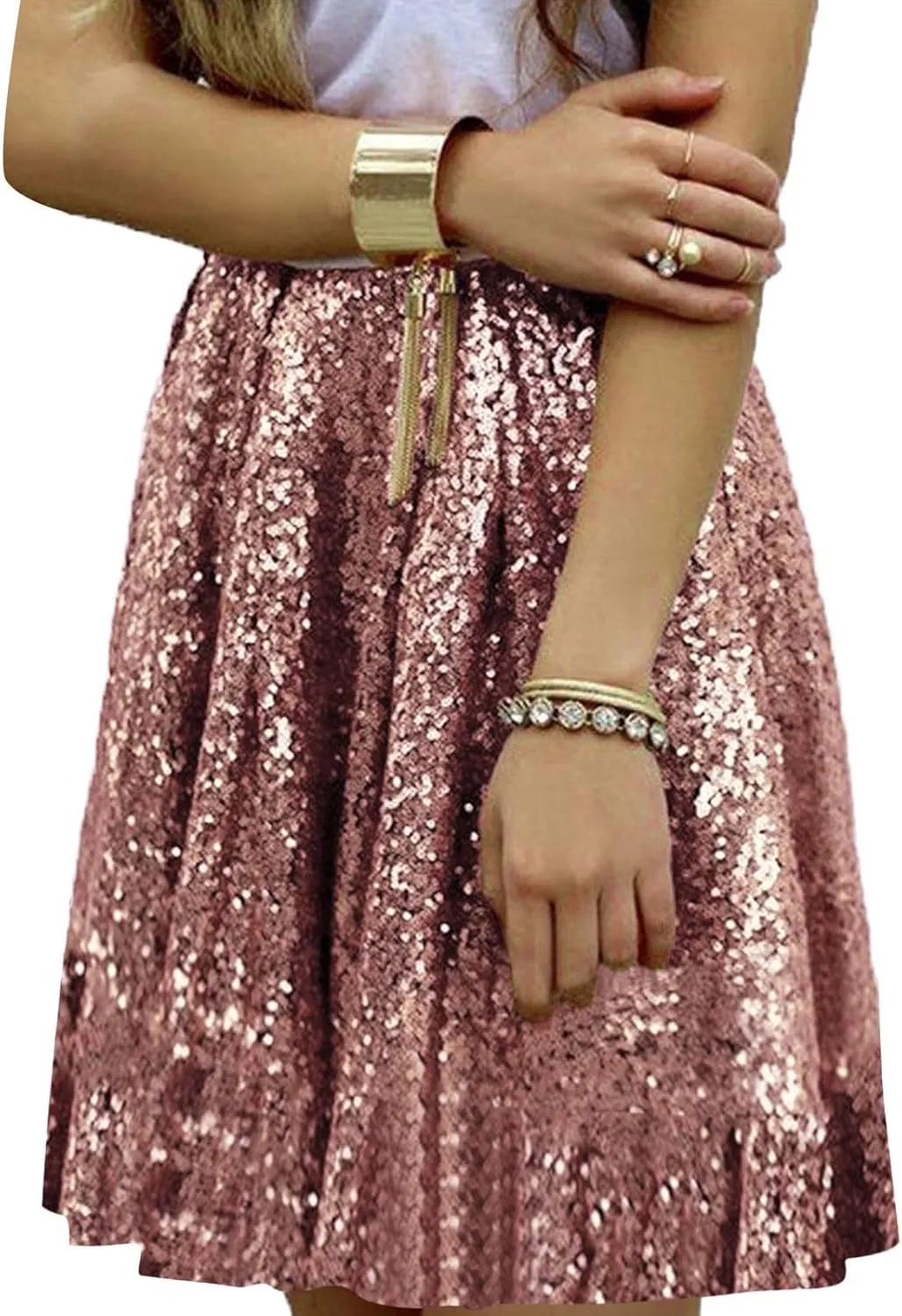 Sequin Skirt for Women Sparkly Glitter Mini Skirt Latin Women Dance Sexy Sparkly Skirt Shiny Skirt Night Black