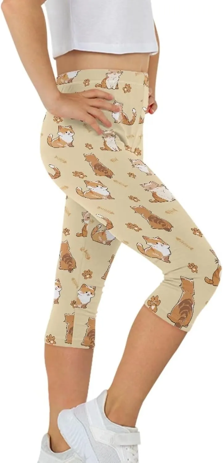 Short Athletic Leggings Girls Pants Yoga Leggings
