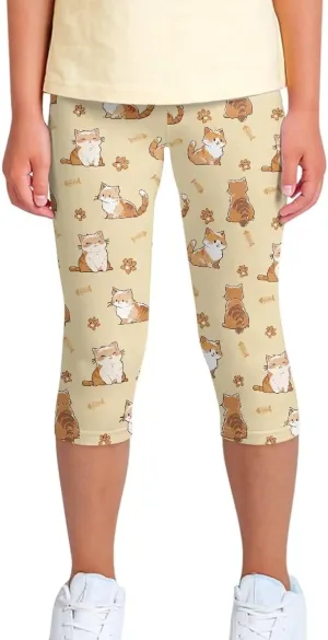 Short Athletic Leggings Girls Pants Yoga Leggings