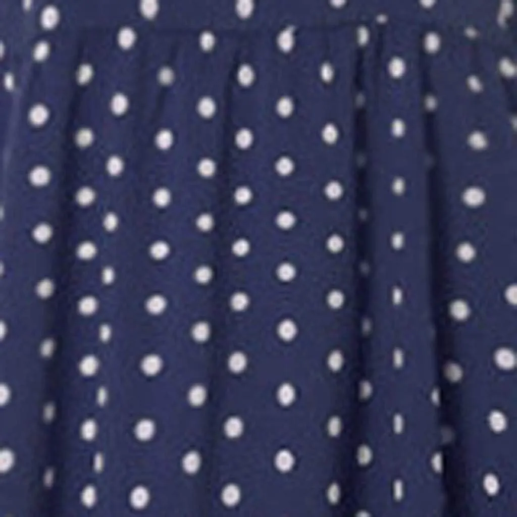 Short Sleeve Dresses for Women Trendy Casual Boho Plus Size Dress Polka Dots Crew Neck Flowy Long Maxi Sundress