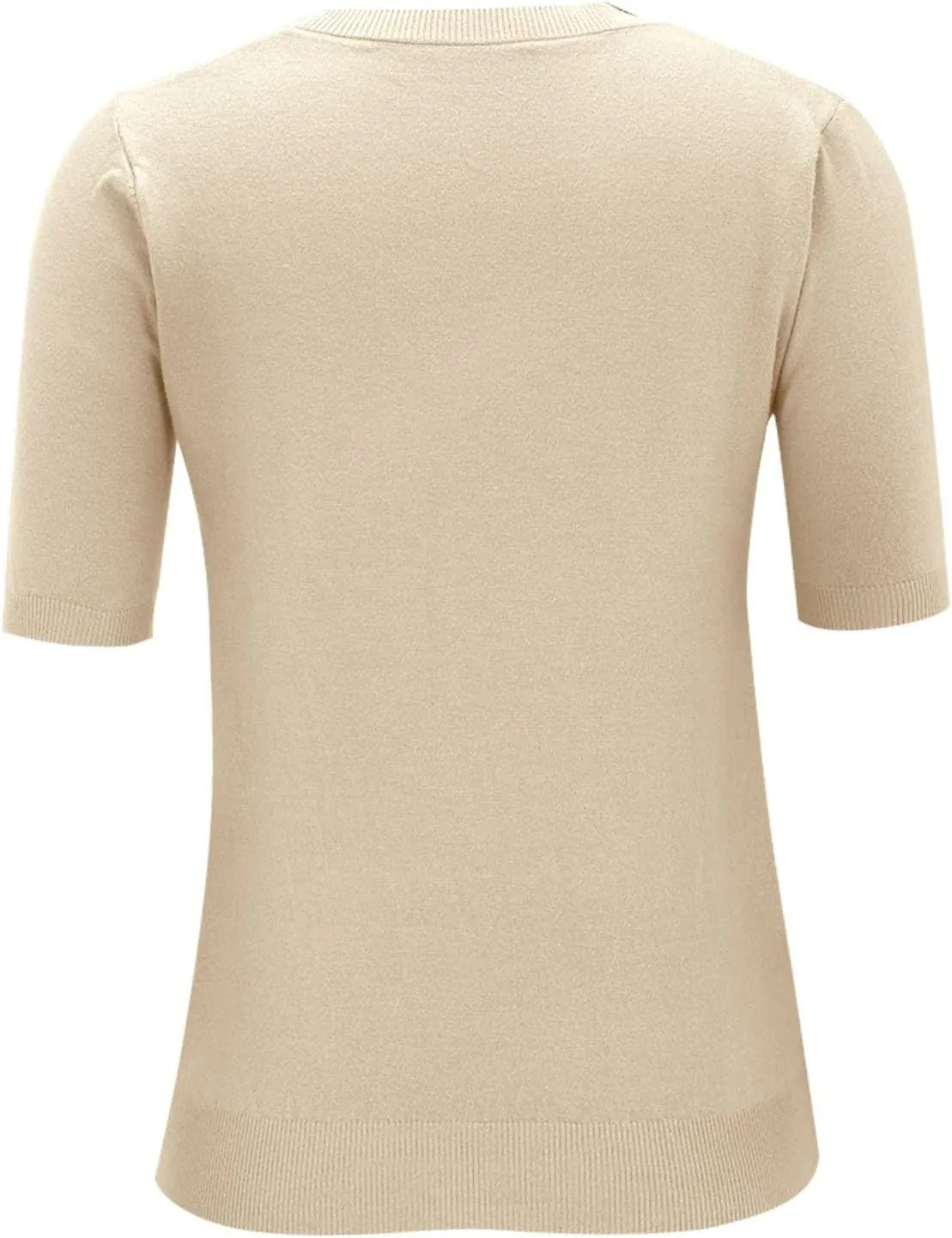 Short Sleeve Shirts for Women Trendy 2025 Crew Neck Sweater Cute Spring Casual Comfy Cashmere Sweaters Tunic Pullover