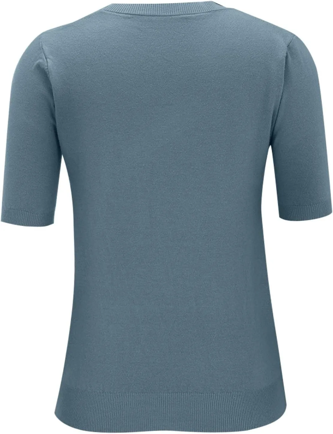Short Sleeve Shirts for Women Trendy 2025 Crew Neck Sweater Cute Spring Casual Comfy Cashmere Sweaters Tunic Pullover
