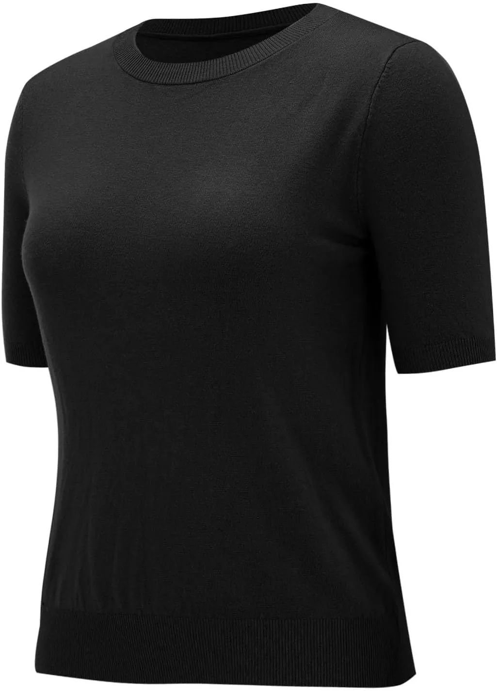 Short Sleeve Shirts for Women Trendy 2025 Crew Neck Sweater Cute Spring Casual Comfy Cashmere Sweaters Tunic Pullover