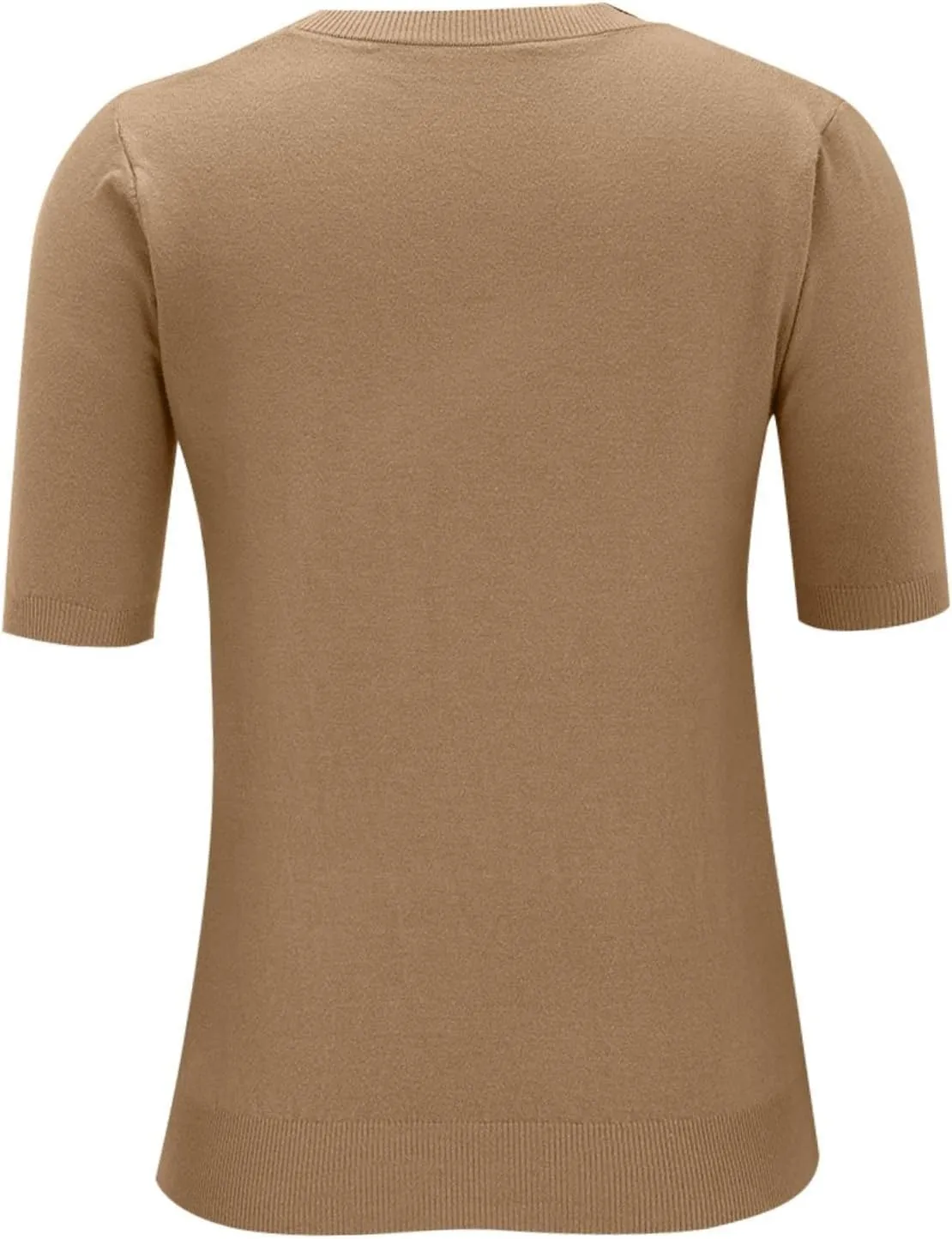 Short Sleeve Shirts for Women Trendy 2025 Crew Neck Sweater Cute Spring Casual Comfy Cashmere Sweaters Tunic Pullover