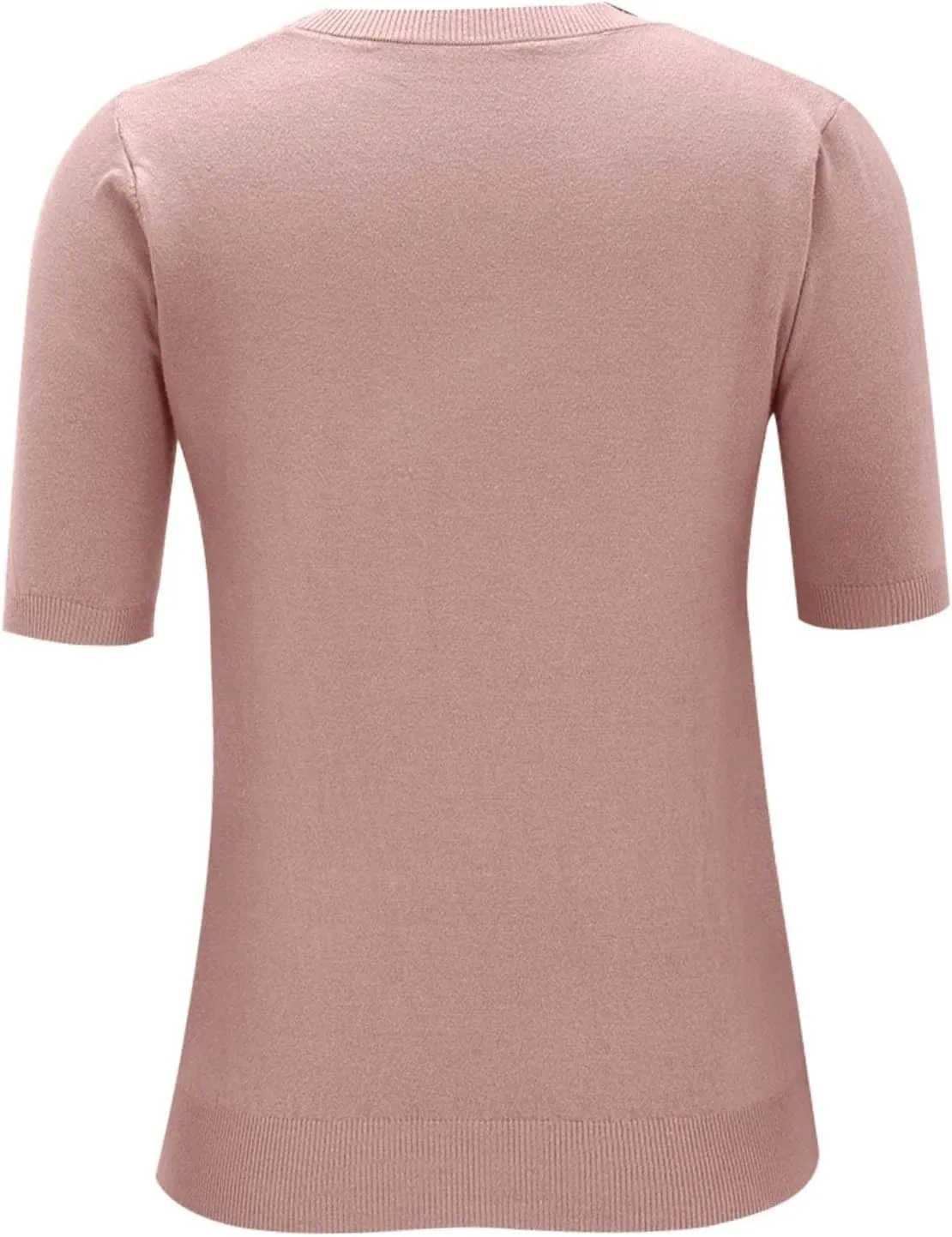Short Sleeve Shirts for Women Trendy 2025 Crew Neck Sweater Cute Spring Casual Comfy Cashmere Sweaters Tunic Pullover