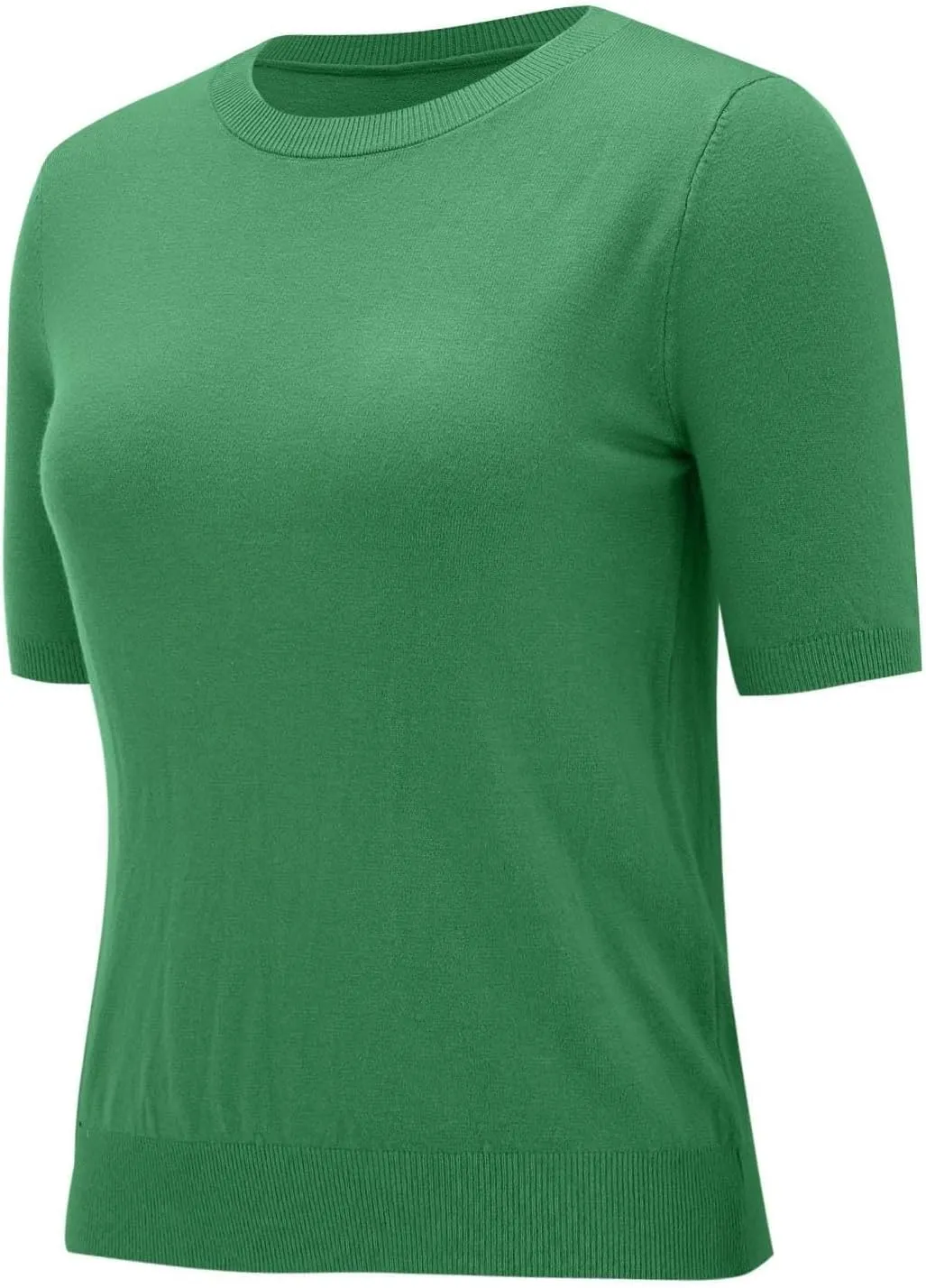 Short Sleeve Shirts for Women Trendy 2025 Crew Neck Sweater Cute Spring Casual Comfy Cashmere Sweaters Tunic Pullover