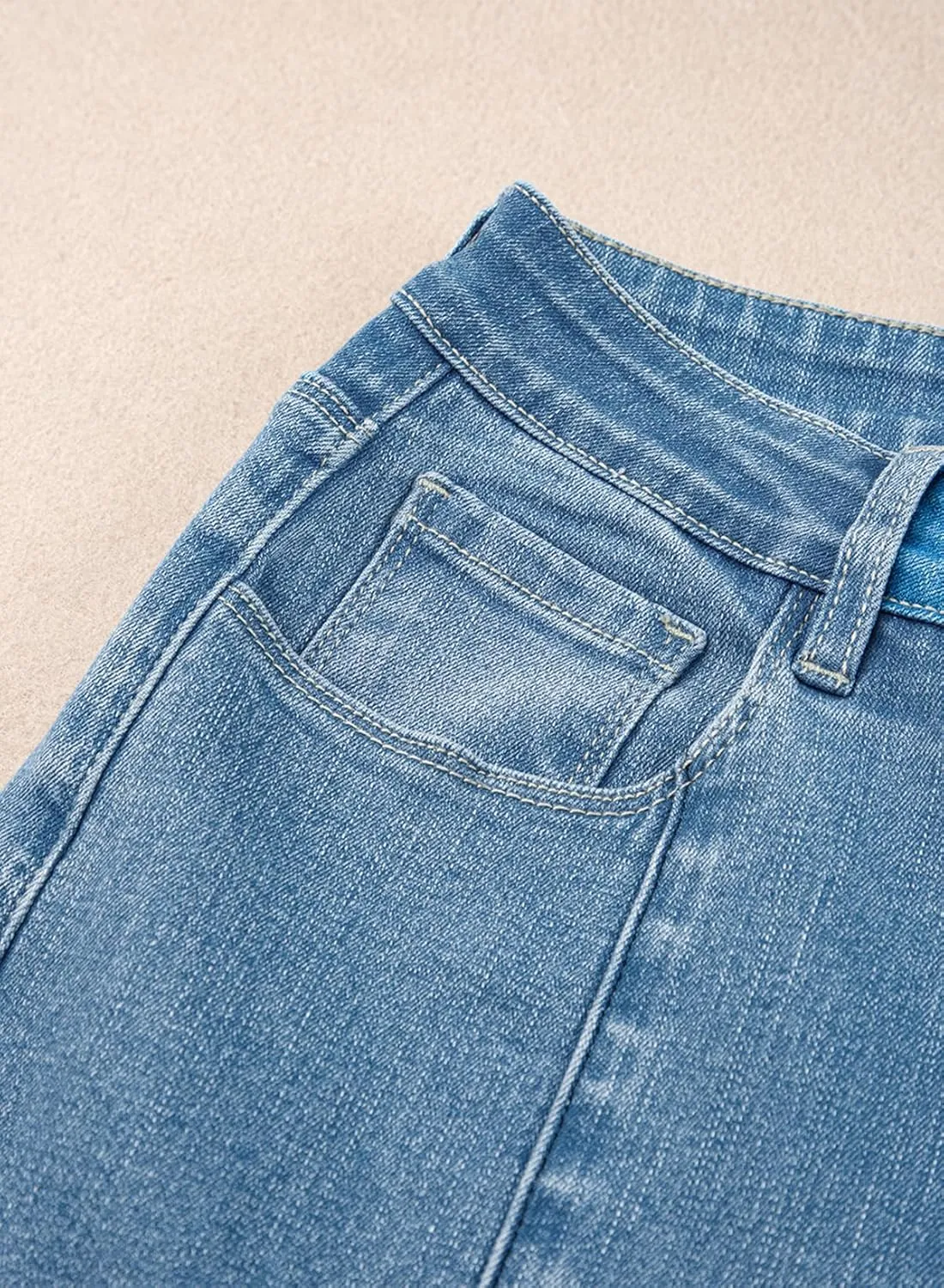 Sidefeel Women's Wide Leg Jeans High Waisted Stretchy Barrel Denim Pants