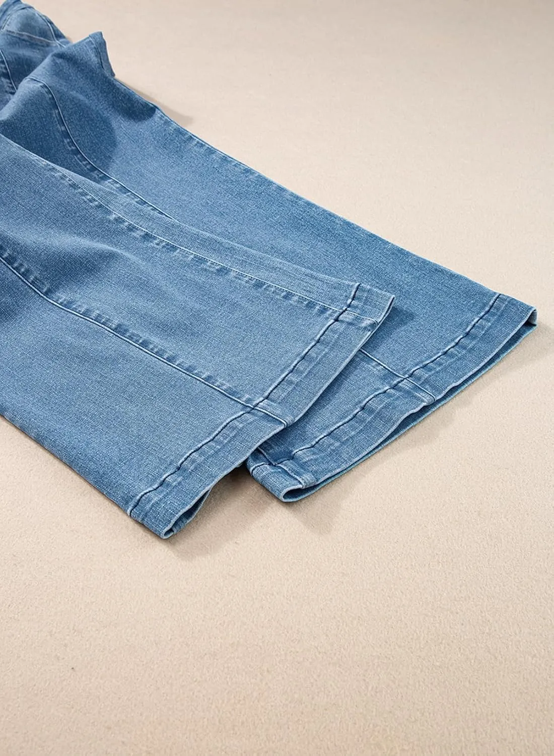Sidefeel Women's Wide Leg Jeans High Waisted Stretchy Barrel Denim Pants