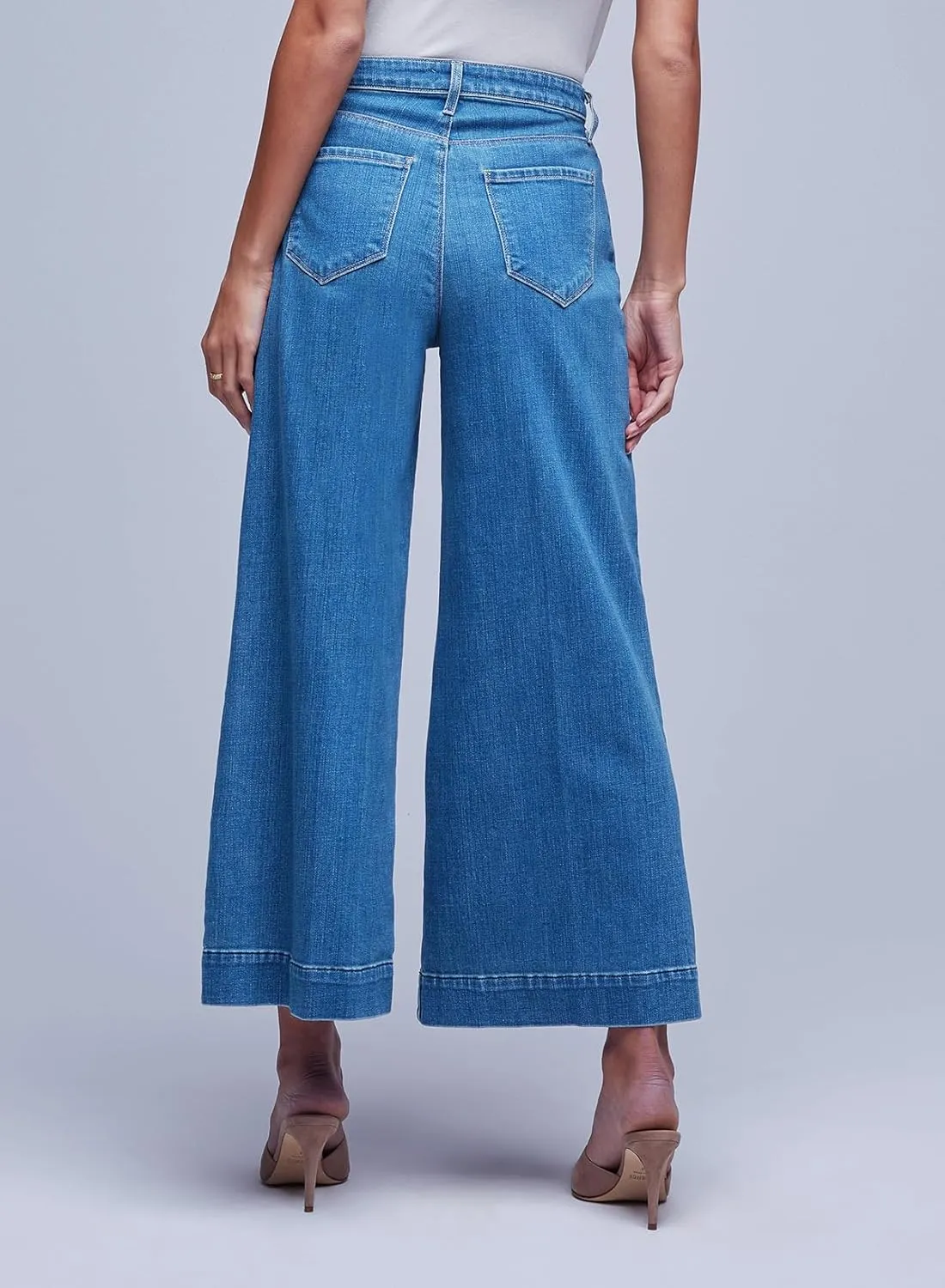Sidefeel Women's Wide Leg Jeans High Waisted Stretchy Barrel Denim Pants