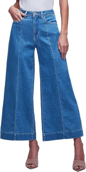 Sidefeel Women's Wide Leg Jeans High Waisted Stretchy Barrel Denim Pants