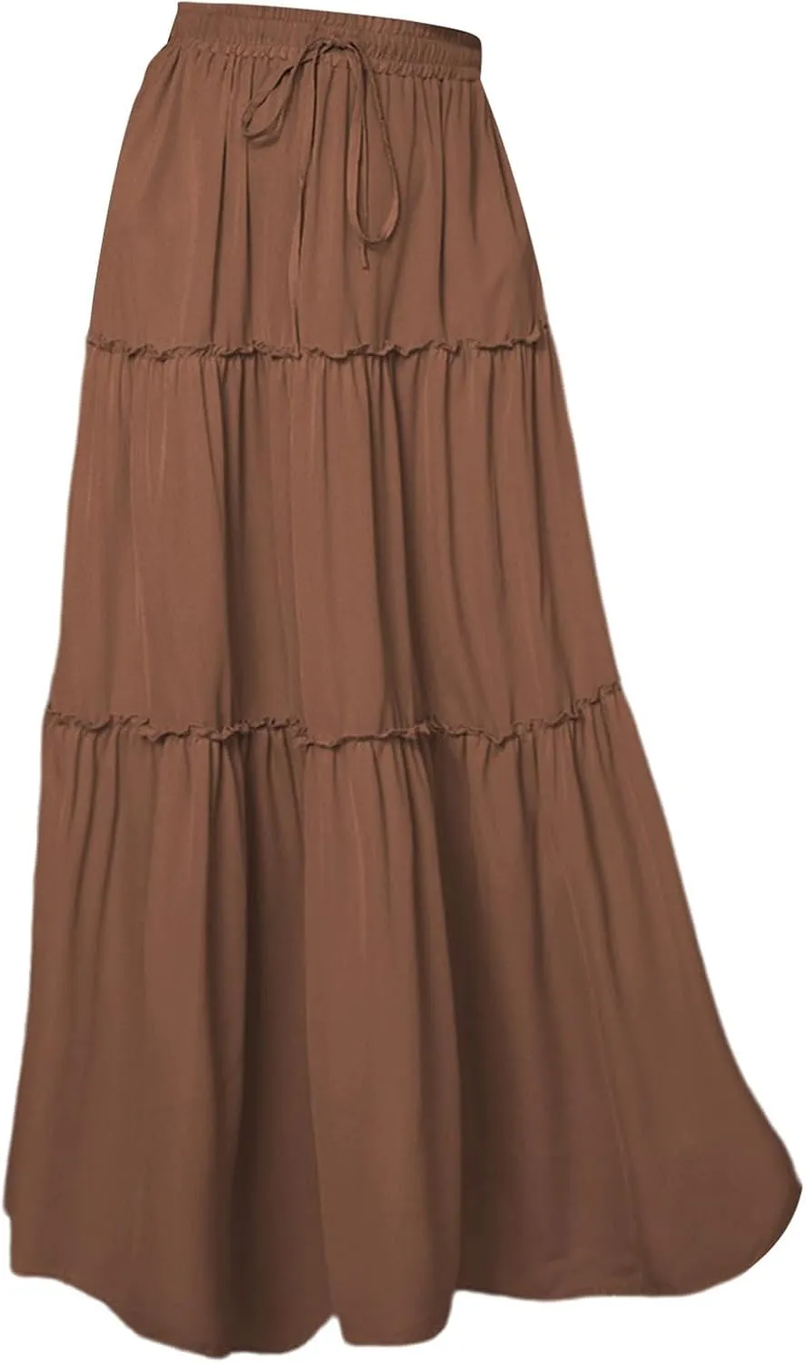 Skirts for Women Summer Boho Floral Print Elastic Waist A Line Maxi Skirt Tiered Flowy Beach Vacation Long Skirts