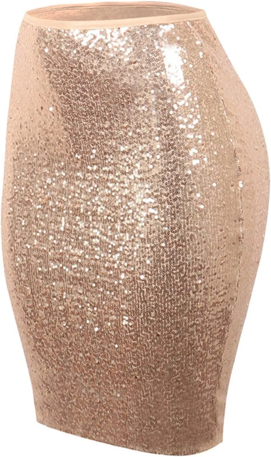 Skirts for Women Trendy Sequin High Elastic Waist Slim Fit Midi Length Pencil A-Line Skirts Fashion Clubwear