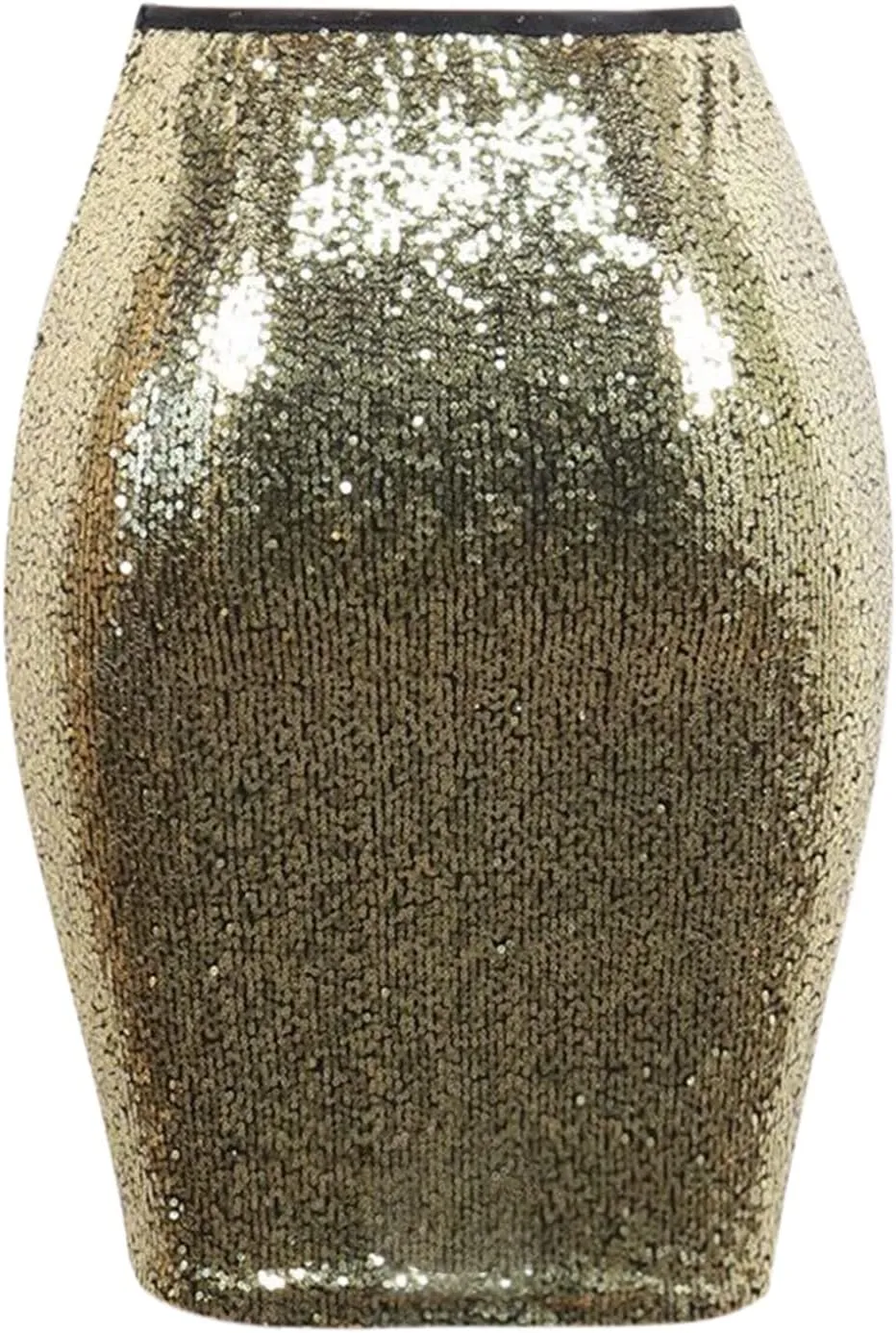 Skirts for Women Trendy Sequin High Elastic Waist Slim Fit Midi Length Pencil A-Line Skirts Fashion Clubwear