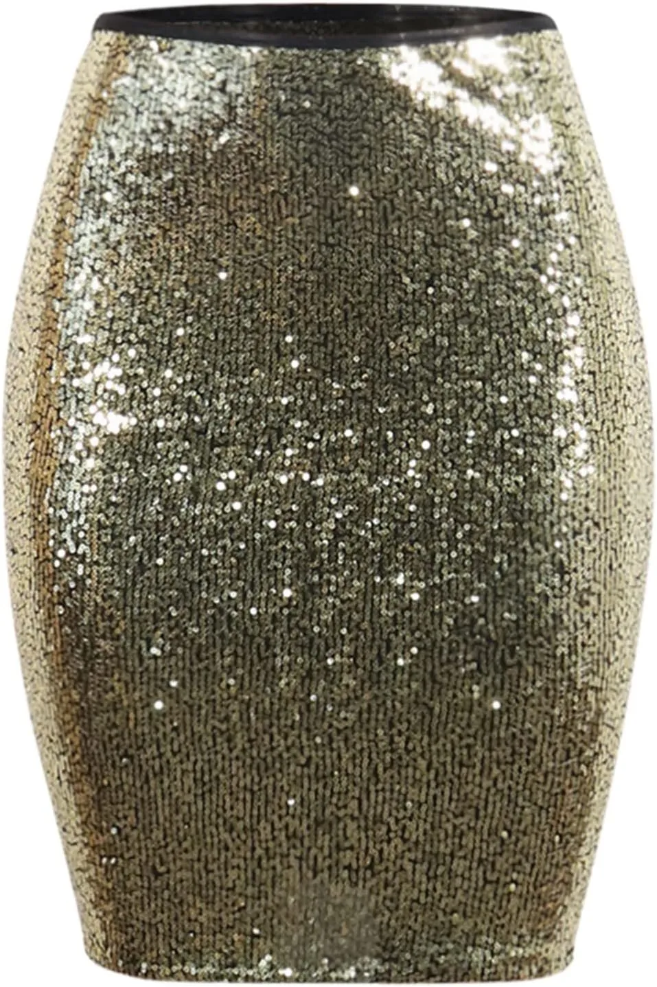 Skirts for Women Trendy Sequin High Elastic Waist Slim Fit Midi Length Pencil A-Line Skirts Fashion Clubwear