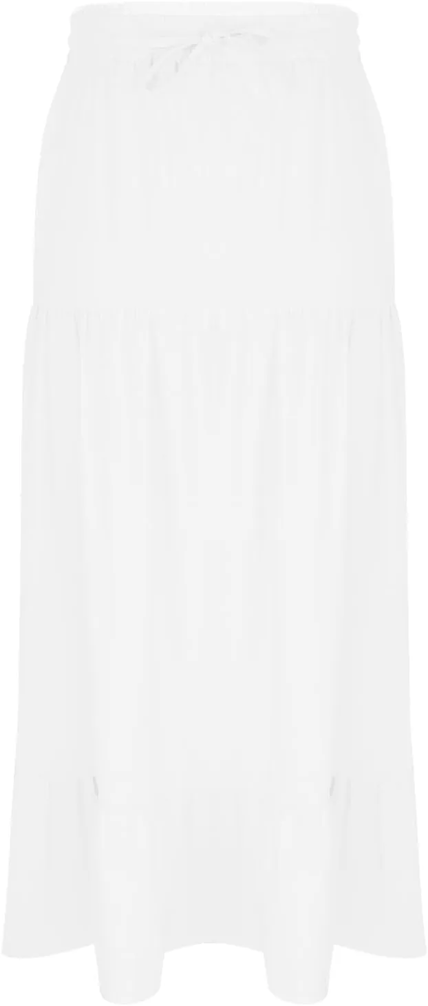 Spring Maxi Skirts for Women Trendy High Waisted Side Slit Pleated Skirt Casual Stretch Flowy Swing A Line Long Skirt