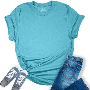 Spring Summer Tops for Women Premium Casual Short Sleeve T Shirts Oversized Tees