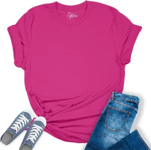 Spring Summer Tops for Women Premium Casual Short Sleeve T Shirts Oversized Tees