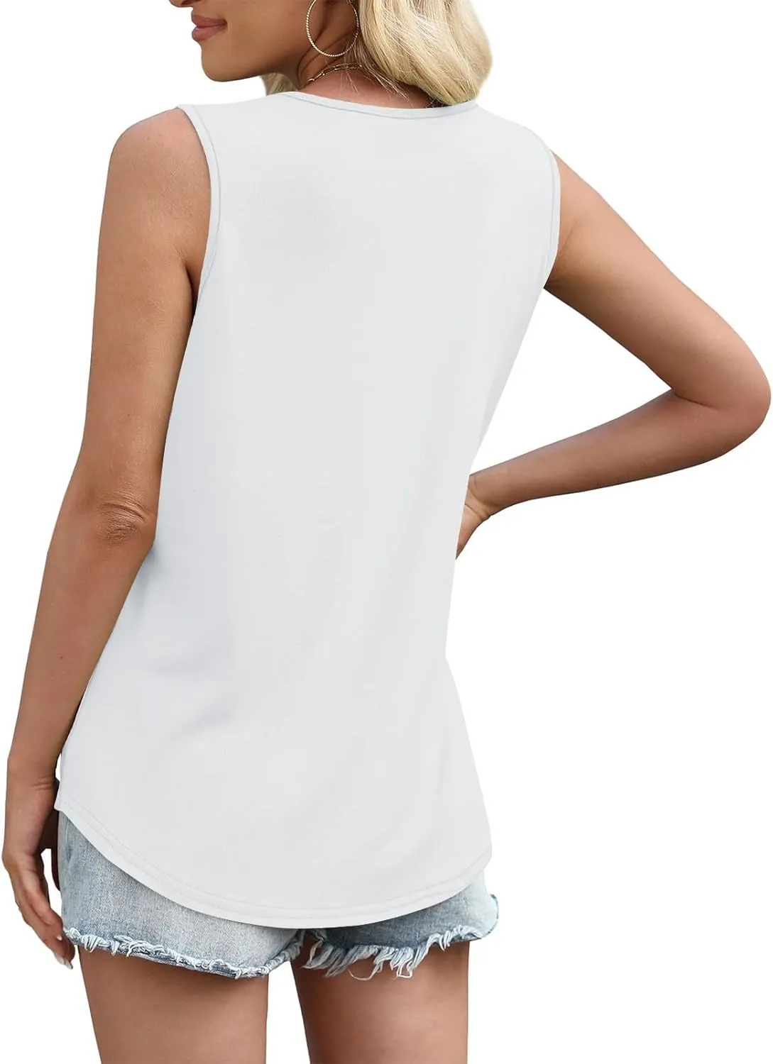 Square Neck Tank Tops for Women 2025 Summer Outfits Casual Loose Fit Sleeveless Shirts Solid Color Dressy Blouses