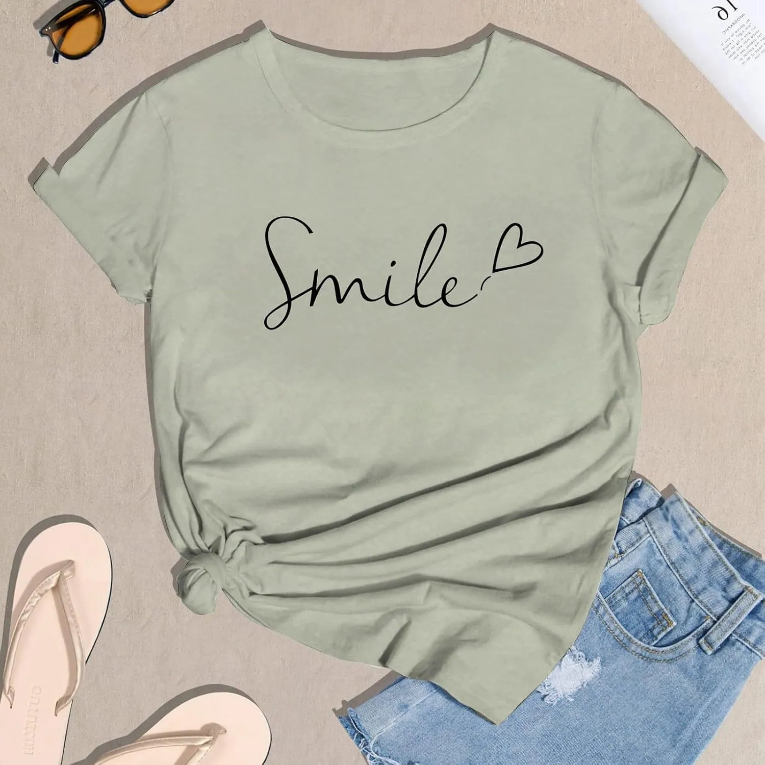 Summer Tops for Women 2025 Art Pattern Shirt Short Sleeve Crewneck Blouse Business Casual Loose Soft Shirt