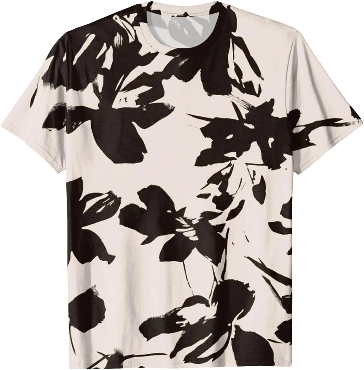 Summer Tops for Women 2025 Trendy Cute Floral Print Tee Shirts Casual Short Sleeve Crewneck Tee Blouses