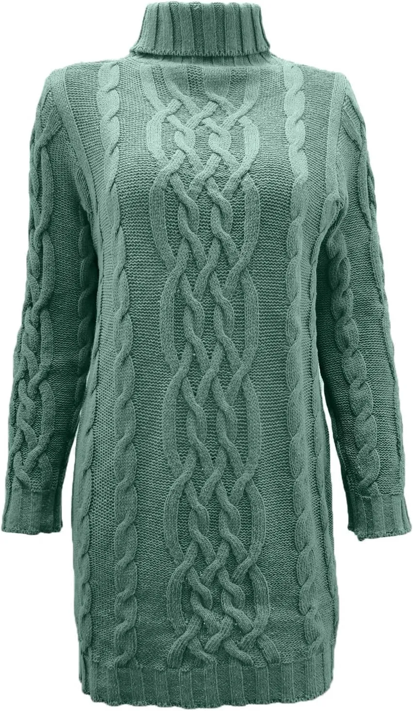 Sweater Dress for Women Oversized Crewneck Long Sleeve Mini Dress Solid Chunky Knit Sweater 2024 Fall Winter Pullover
