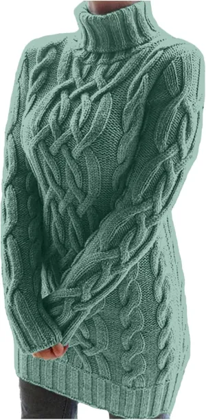 Sweater Dress for Women Oversized Crewneck Long Sleeve Mini Dress Solid Chunky Knit Sweater 2024 Fall Winter Pullover