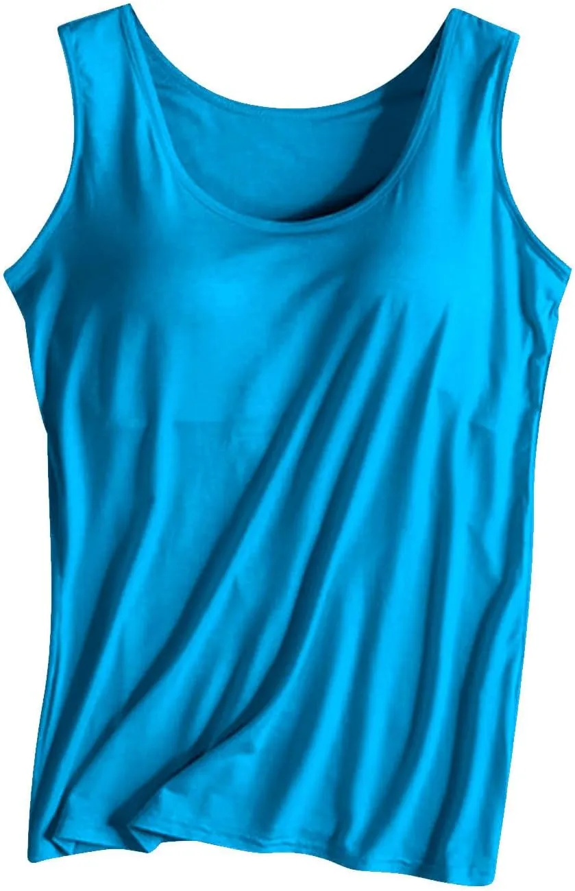 Tank Tops for Women with Built in Bra Summer Yoga Workout Tops Camisole 2025 Casual Modal Basic Solid Padded Shirts