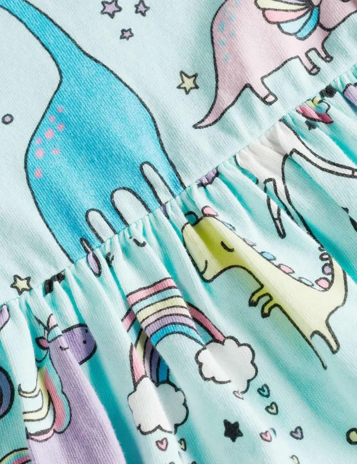 Toddler Girl's Cotton Dress Toddler Girls Summer Dress Clothes Cotton Casual Cartoon Print Short Sleeve Dresses 1-7 Years