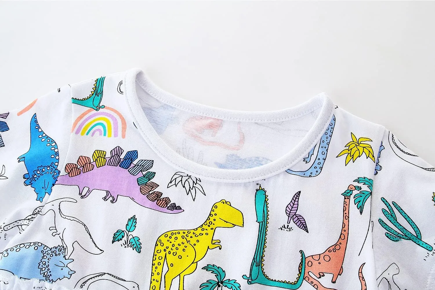 Toddler Girl's Cotton Dress Toddler Girls Summer Dress Clothes Cotton Casual Cartoon Print Short Sleeve Dresses 1-7 Years